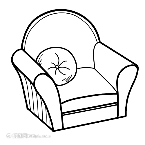 如何绘制简单的沙发线稿 家具简笔画入门